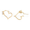 Cubic Zirconia Heart Hoop Earrings EJEW-N011-76-4