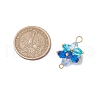 5Pcs 5 Colors Acrylic Beaded Flower Connector Charms PALLOY-JF03479-2
