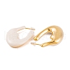 Nuggets Brass Enamel Half Hoop Stud Earrings for Women EJEW-G391-20A-G-3