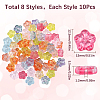 SUNNYCLUE 80Pcs 8 Colors Transparent Glass Beads GLAA-SC0002-22-2