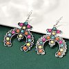 Alloy Synthetic Turquoise Dangle Earrings for Women EJEW-U053-10AS-01-2