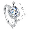 Rhodium Plated 925 Sterling Silver Pave 6.5x3.9mm Moissanite Finger Rings for Women WGE3211-02-2