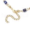 Brass Natural Dyed Lapis Lazuli Link Bracelets for Women BJEW-JB11683-02-4