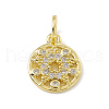Brass Micro Pave Clear Cubic Zirconia Charms ZIRC-F132-28G-1
