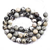 Natural Dendritic Jasper Beads Strands G-T129-17-2