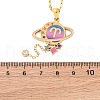 304 Stainless Steel Hot Pearl Enamel Constellation Planet Pendant Necklaces NJEW-D310-01A-G-3