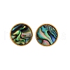 304 Stainless Steel Natural Paua Shell Stud Earrings EJEW-Z103-10G-4