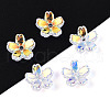 Transparent Electroplate Glass Bead Caps EGLA-N015-01B-2