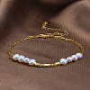 Natural Pearl Beaded Bracelet with 925 Sterling Silver Paperclip Chains BJEW-Z025-06G-2