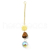 Wire Wrapped Nuggets Natural Tiger Eye Pendant Decorations HJEW-C008-03D-G-1