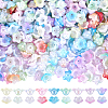 SOFPLATE 540Pcs 9 Colors UV Plating Iridescent Acrylic Bead Caps OACR-SP0001-04-1