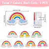   42Pcs 7 Colors Transparent Acrylic Enamel Beads OACR-PH0004-15-2