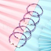 5Pcs 5 Style Natural Amethyst & Pearl & Shell Star Beaded Stretch Bracelets Set BJEW-JB09495-04-2