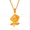 Stainless Steel Rose Flower Pendant Necklaces for Women WN8082-2-5