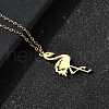 304 Stainless Steel Flamingo Shaped Pendant Cable Chain Necklaces for Women Men NJEW-Q032-02A-G-2