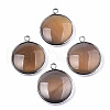 Natural Grey Agate Pendants G-N326-87A-05-1