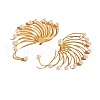 Alloy Imitation Pearl Stud Earrings FS-WG5D096-01-5