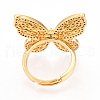Adjustable Brass Micro Pave Cubic Zirconia Finger Rings for Women KK-T074-04G-3