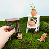 Olycraft 2Pcs 2 Colors Wood Miniature Stand DJEW-OC0001-33-3