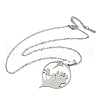 304 Stainless Steel Hollow Star with Prayer Pendant Necklaces for Ramadan & Eid Mubarak NJEW-D318-04P-4
