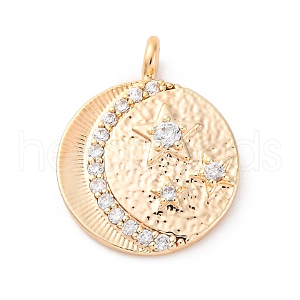 Brass Micro Pave Cubic Zirconia Pendants KK-D360-08G-1