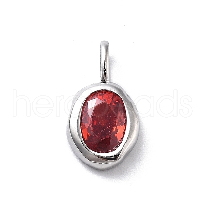 925 Sterling Silver Cubic Zirconia Oval Charms STER-S006-01S-G-1