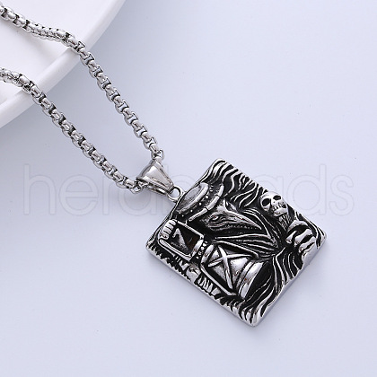 Stainless Steel Raven Gentleman Plague Doctor Pendant Necklaces for Men WX0578-1