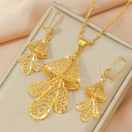 Brass Pendant Necklaces & Earrings Sets FS-WG55EFA-03-1