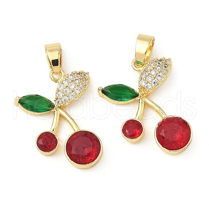 Brass Micro Pave Cubic Zirconia Pendants KK-S529-01G-1