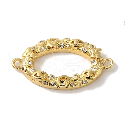 Rack Plating Brass Micro Pave Cubic Zirconia Links Connector Charms KK-P267-21G-1