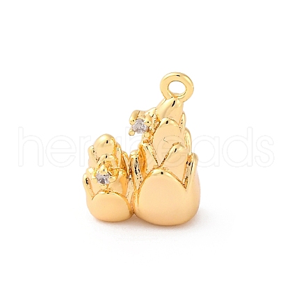 Brass Rhinestone Crystal Pendants KK-E793-07G-1