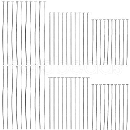 SUNNYCLUE 60Pcs 3 Styles 925 Sterling Silver Flat Head Pins STER-SC0001-28-1