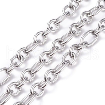 Tarnish Resistant 304 Stainless Steel Oval Link Chains CHS-C002-01P-1