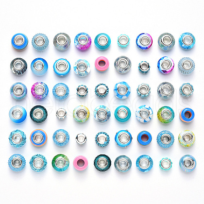 Acrylic & Resin & Polymer Clay Rhinestone European Beads FPDL-NB0001-02B-1