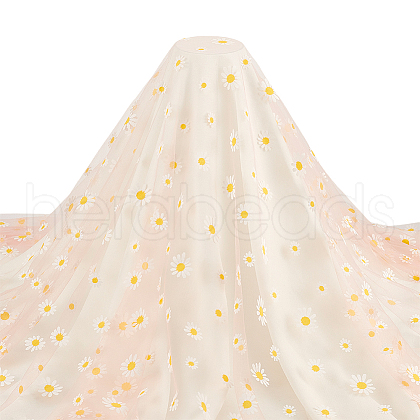 Daisy Pattern Chinlon Tulle DIY-WH0037-38B-1