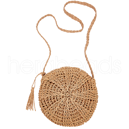Beebeecraft 1Pc Papyrus Cotton Knitted Crossbody Bags AJEW-BBC0002-27A-1