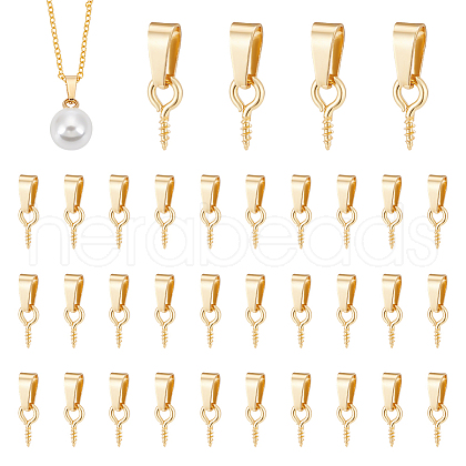 Unicraftale 50Pcs 304 Stainless Steel Screw Eye Pin Peg Bails FIND-UN0001-24-1