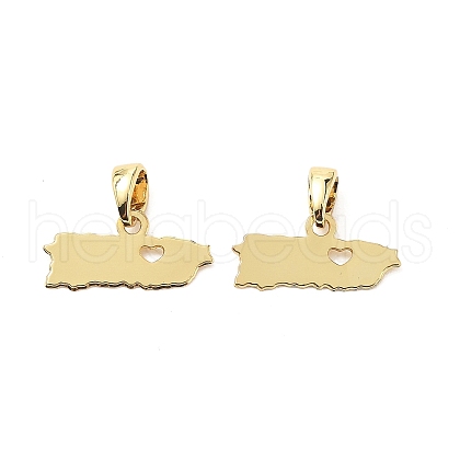 Heart Brass Pendants KK-L237-001G-1