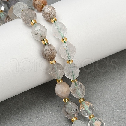 Natural Green Lodolite Quartz  Beads Strands G-N342-149A-1