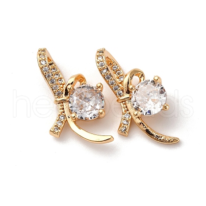 Brass Micro Pave Cubic Zirconia Pendants KK-Z112-09G-1