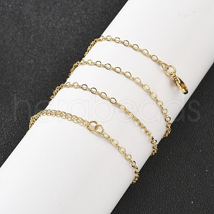 Brass Cable Chain Necklaces for Women NJEW-D302-20G-1