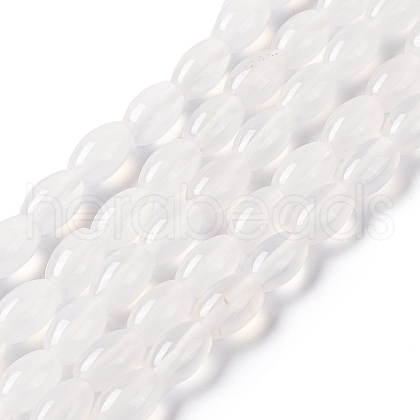 Natural White Agate Beads Strands G-C247-01A-1