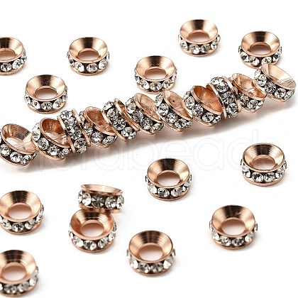 Brass Rhinestone Spacer Beads RB-A020-7mm-01RG-1