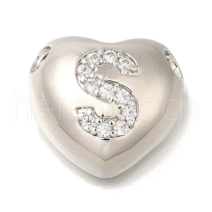 Rack Plating Brass Micro Pave Cubic Zirconia Pendants KK-I722-04P-S-1