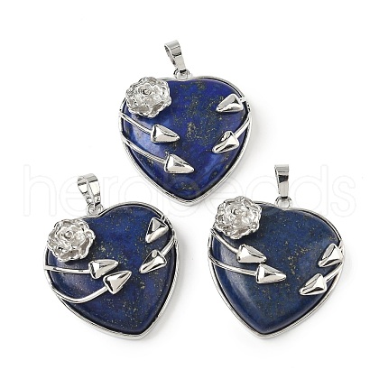 Dyed Natural Lapis Lazuli Heart Pendants G-S391-01P-N-1