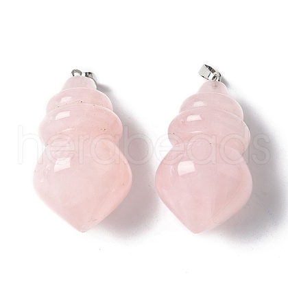 Natural Rose Quartz Pendants G-C187-04E-1