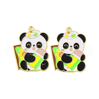 Golden Plated Alloy Enamel Pendants ENAM-Z017-11G-02-1
