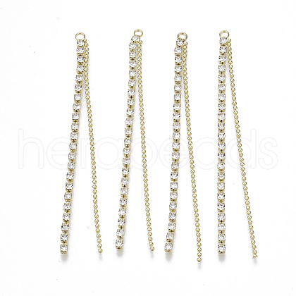 Brass Rhinestone Cup Chain Big Pendants X-KK-R129-06G-1