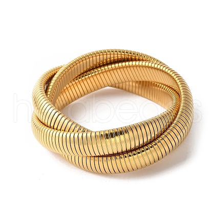 304 Stainless Steel Stretch Bracelets BJEW-A031-01E-G-1