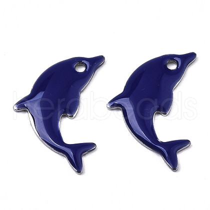 201 Stainless Steel Enamel Pendants STAS-N088-16B-1